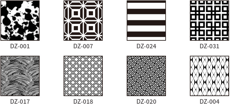 Sample of etching patterns for stainless steel