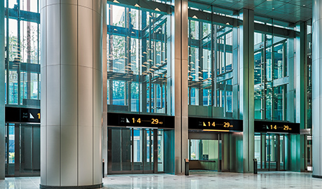 90 persons observatory type passenger elevator (shuttle elevator)/ 1st floor elevator hall