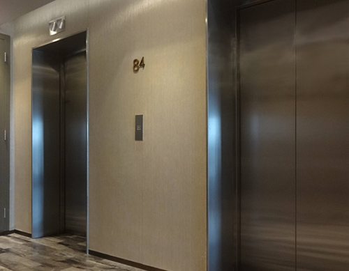 Elevator hall (high zone, top floor)