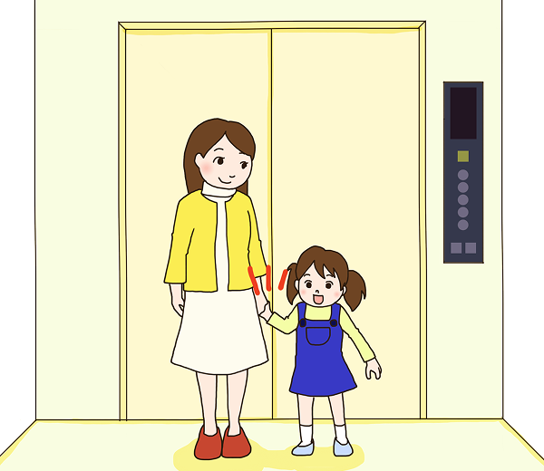 Small children should always be accompanied by an adult on the elevator