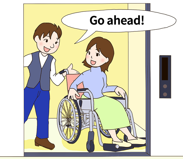 When boarding or exiting, please give priority to wheelchair users.