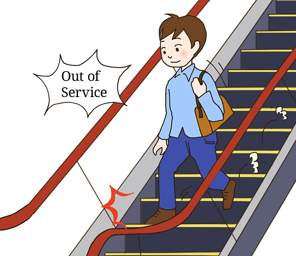 Do not use stopped escalators as stairs.