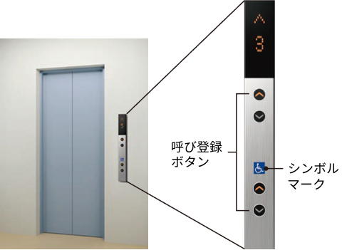 車いす専用ホールインジケータ・ボタン