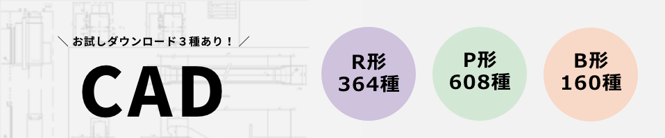 お試しダウンロード3種あり！ CAD R形1000種 P形 1000種 B形 1000種