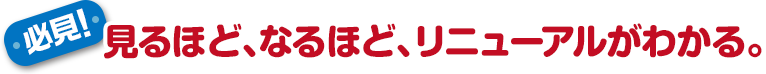 必見！見るほど、なるほど、リニューアルがわかる。