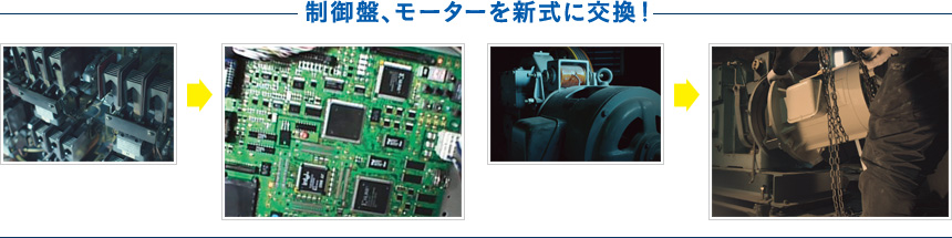 制御盤、モーターを新式に交換！