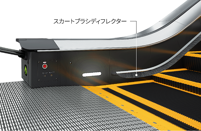頭部が踏段先端部に衝突した場合