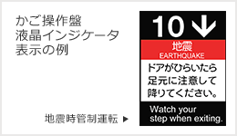 かご操作盤 液晶インジケータ 表示の例